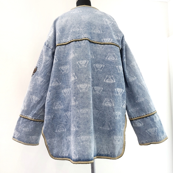 One Teaspoon Patchwork Stuffed Medusa Oversized Denim Jacket - Picture 15 of 16